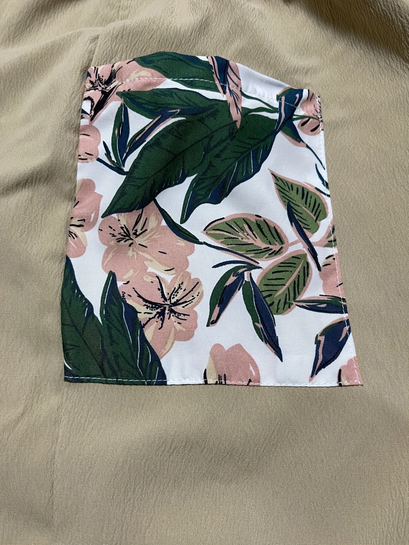  Colorblock Tropical Print Wide Leg Trousers