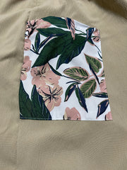  Colorblock Tropical Print Wide Leg Trousers