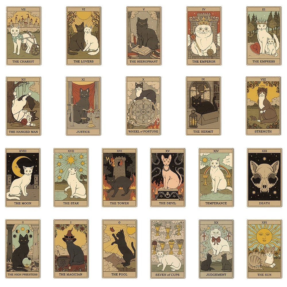 Cat Tarot Card Sticker Gift Decoration