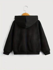 Girls Bow Print Hooded Sweatshirt Top Long Sleeve Pullovers Spring Autumn