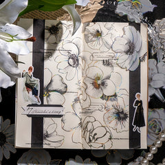 20 Sheets DIY Light Plant Flowers Stickers 9.4cm x 16.2cm