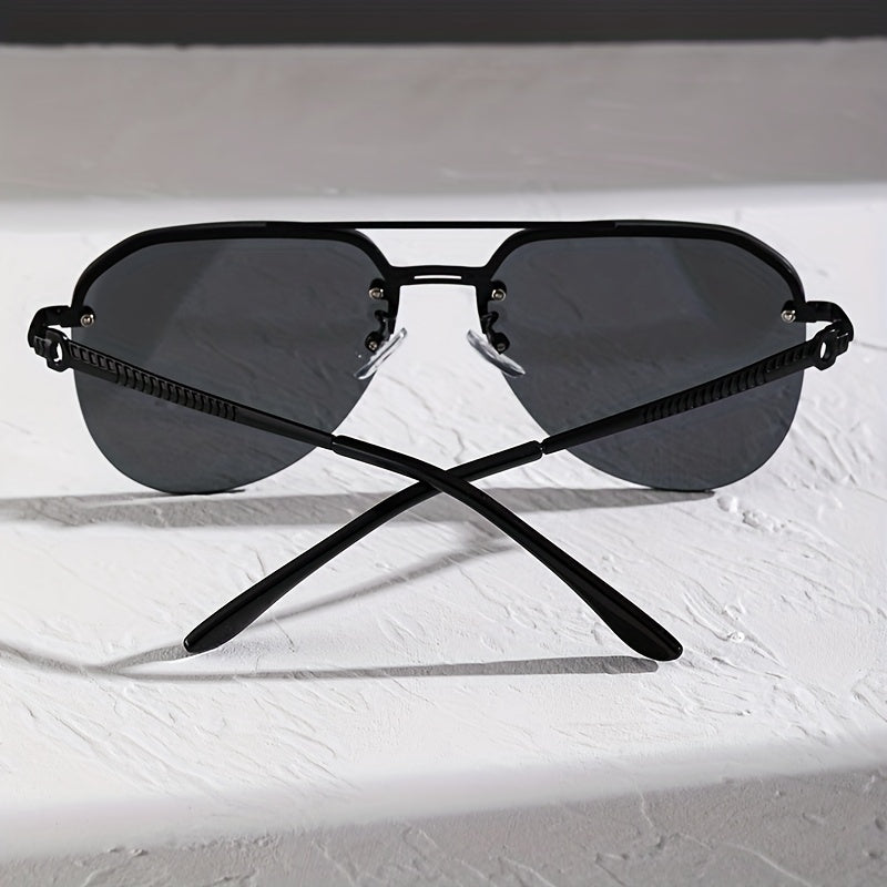 Rivet Aviator Sunglasses Metal Frame UV400
