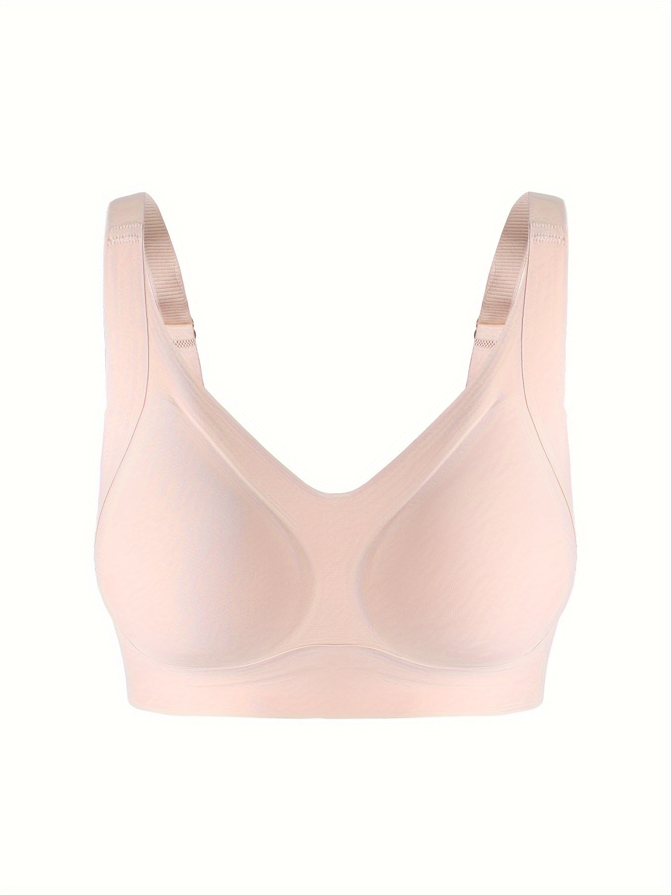 Solid Seamless Wireless Bra Breathable & Soft Push Up Bra Women's Lingerie