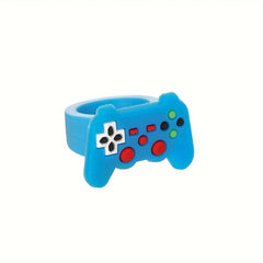 6pcs Cartoon Game Ring Soft Plastic Rings for Party Gathering