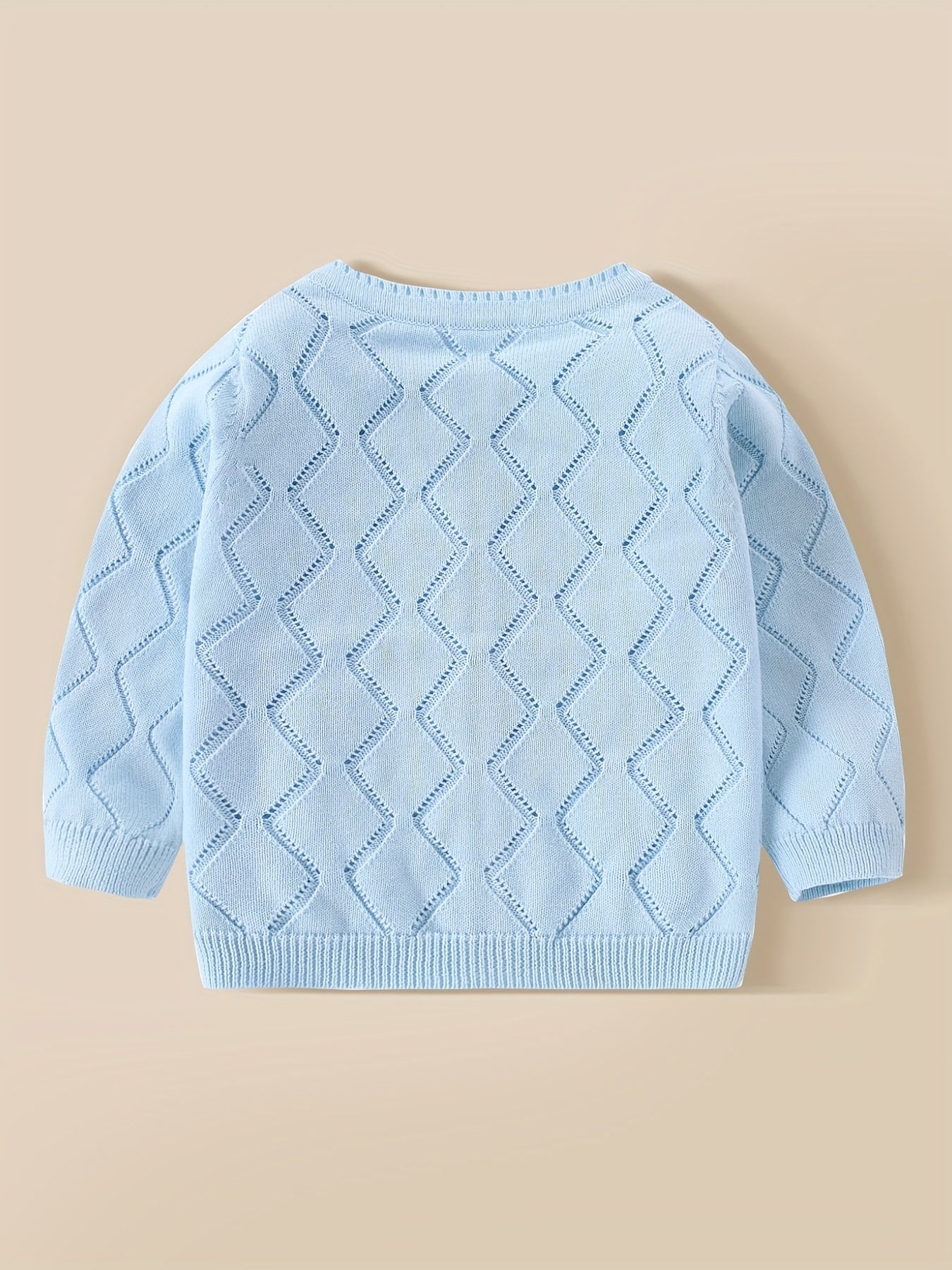 Toddler Baby Knit Cotton Cardigan Button Up Crew Neck Casual Sweater