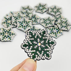 10pcs Rhinestone Snowflake Christmas DIY Decoration Patch Clothing Accessories