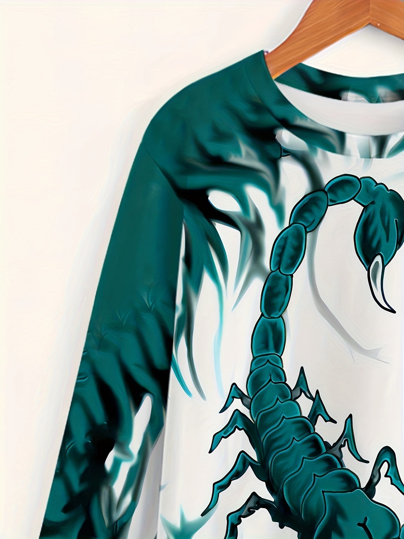 Scorpion Print Men's Long Sleeve Graphic T shirt Casual Comfy Tees
