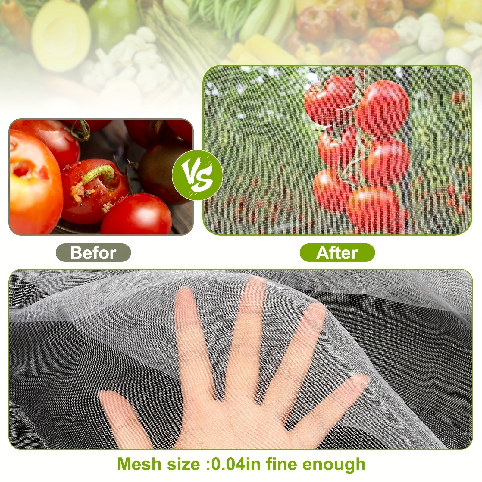 10x33FT Ultra Fine Mesh Netting Pest Barrier Bird Mosquito Plants Cover