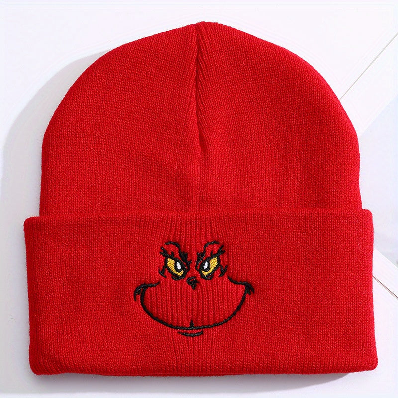 Embroidered Ski Knit Cap Beanie Hat Keep Warm Men Women
