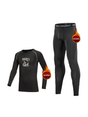 2pcs Toddler Kids Fleece Compression Sets Crew Neck Pullover