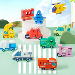Alphabet Puzzle Dinosaurs Wooden Blocks for Kids Educational Toy