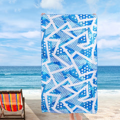 Quick Drying Geometric Beach Towel for Camping & Outdoors