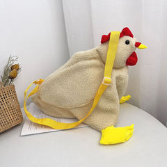 Fuzzy Chicken Crossbody Bag Cartoon Animal Doll Shoulder Bag