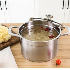 8.66'' Stainless Steel Saucepan 5L With Glass Cover