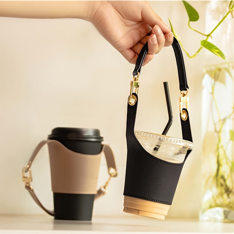 PU Leather Coffee Cup Cover Hand Sleeve Anti-scalding Portable Holder