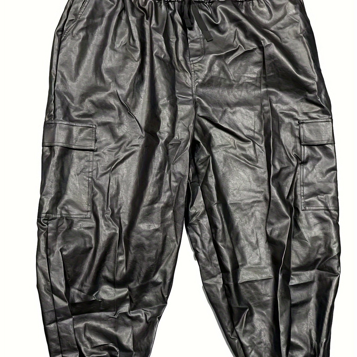 Women's Plus Faux Leather Cargo Jogger Trousers