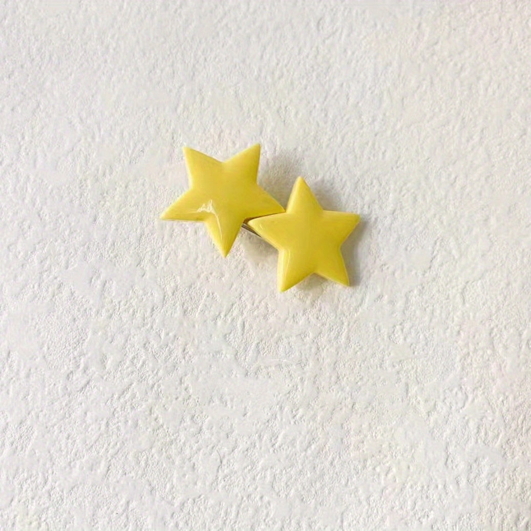 Yellow Star Hair Clip - Duck Billed Clip for Women Girls Baby