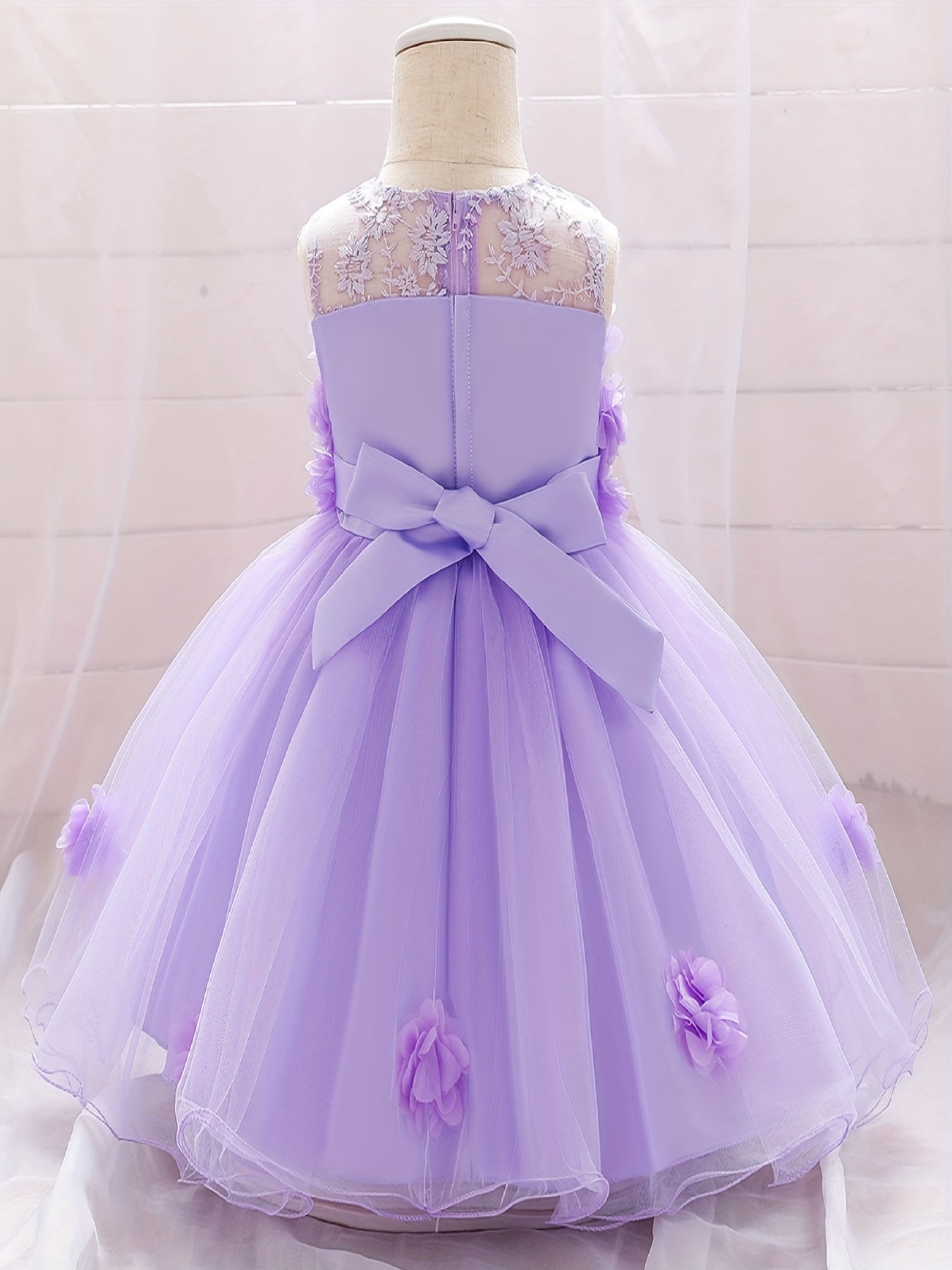 Flower Embroidered Princess Dress for Girls