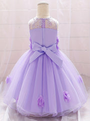 Flower Embroidered Princess Dress for Girls