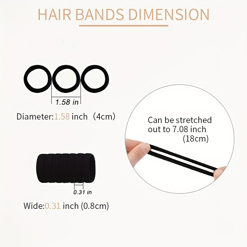 100 Pcs Seamless Thick Hair Tie Elastic Hair Accessories