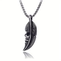 Men's Maple Leaf Pendant Necklace Long Ladies Sweater Chain