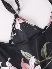 Floral Print Pajama Set Cami Top & Shorts & Pants