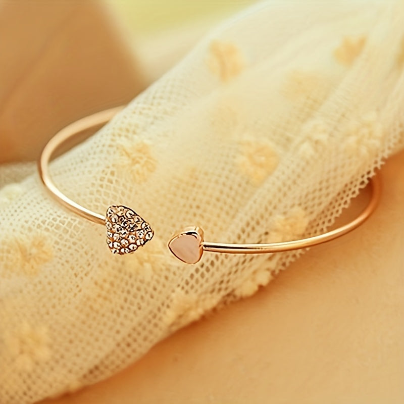 Love Heart Bangle Bracelet Hand Jewelry For Women