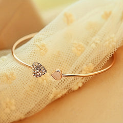 Love Heart Bangle Bracelet Hand Jewelry For Women