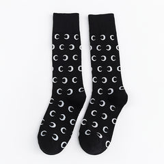 Moon Pattern Leg Socks Women's Socks