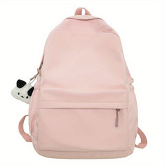 Solid Nylon Backpack for High School Students - Casual Travel Bag