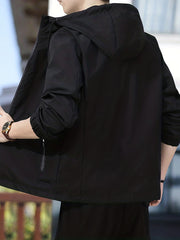 Men's Casual Zipper Pockets Jacket Coat For Spring Fall