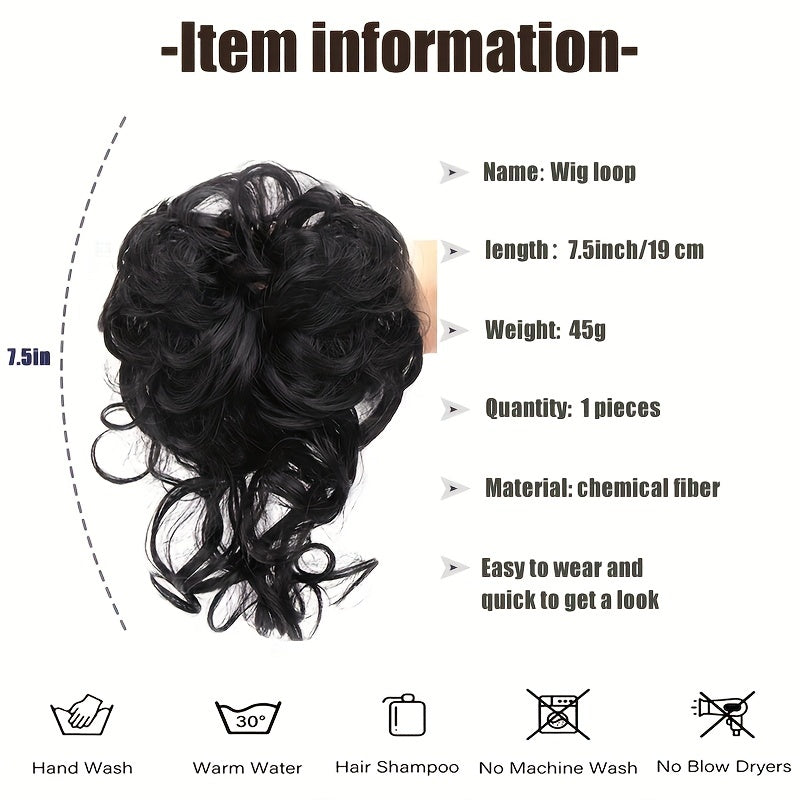Women's Curly Hair Bun Chignon for Wedding Daily Use
