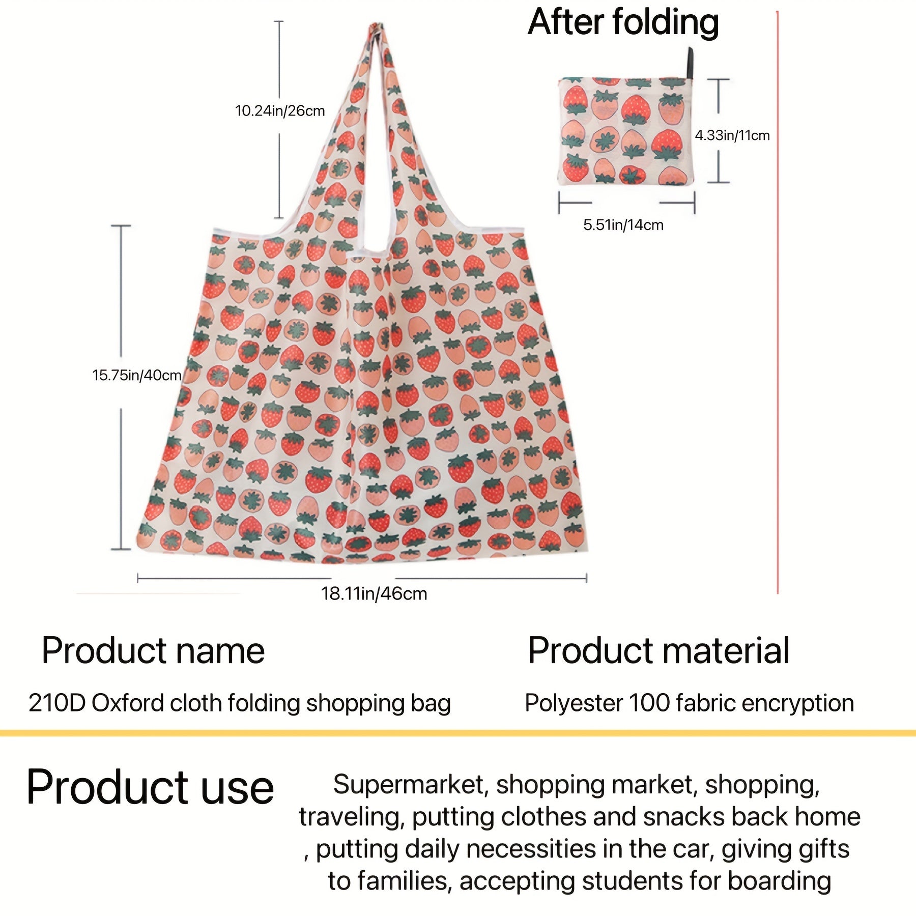 Large Cartoon Foldable Portable Shopping Bag Large Capacity