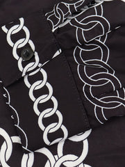  Chain Print Long Sleeve Button Up Shirt