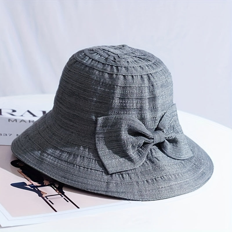 Vintage Wide Brim Bucket Hat Sunscreen Travel Beach Hats For Women