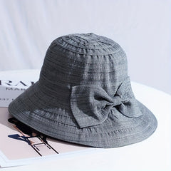 Vintage Wide Brim Bucket Hat Sunscreen Travel Beach Hats For Women