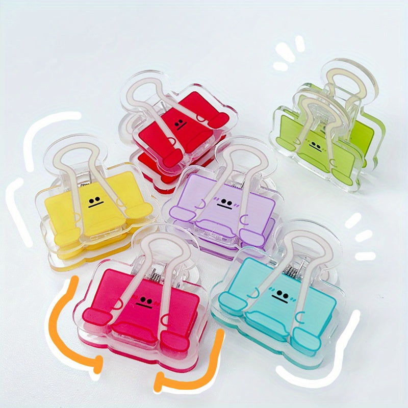 10pcs Cartoon Journal Clips Double-sided Expression Bag Clips