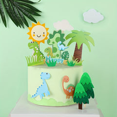 Green Dinosaur Cake Topper for Kids' Birthdays
