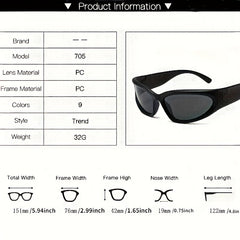 Y2K Future Style Decorative Sunglasses Anti-UV Cycling Glasses