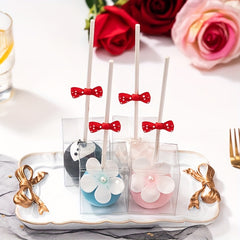 Clear Single Cake Pop Box With Hole 4X4X5.08cm Treat Boxes Small Gift Boxes