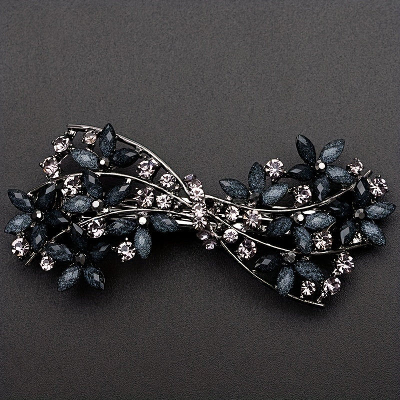 Retro Floral Hair Clip Rhinestone Daisies Barrette