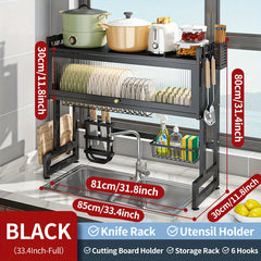Above Sink Dish Drying Rack With Cover Space Saving Sink Rack