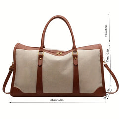 Canvas Travel Bag Retro Luggage Storage Women's Tote & Crossbody Bag