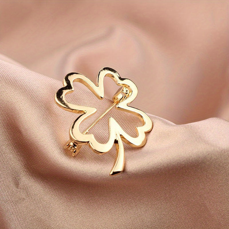 Hollow Four leaf Clover Brooch Collar Jacket Dress Suit