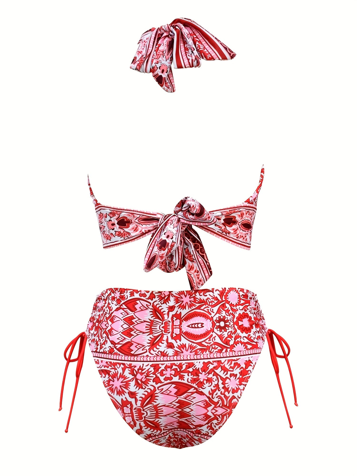 Criss Cross Halter Neck Bikini Set Backless Tie Side High Cut 2PC Swimsuit