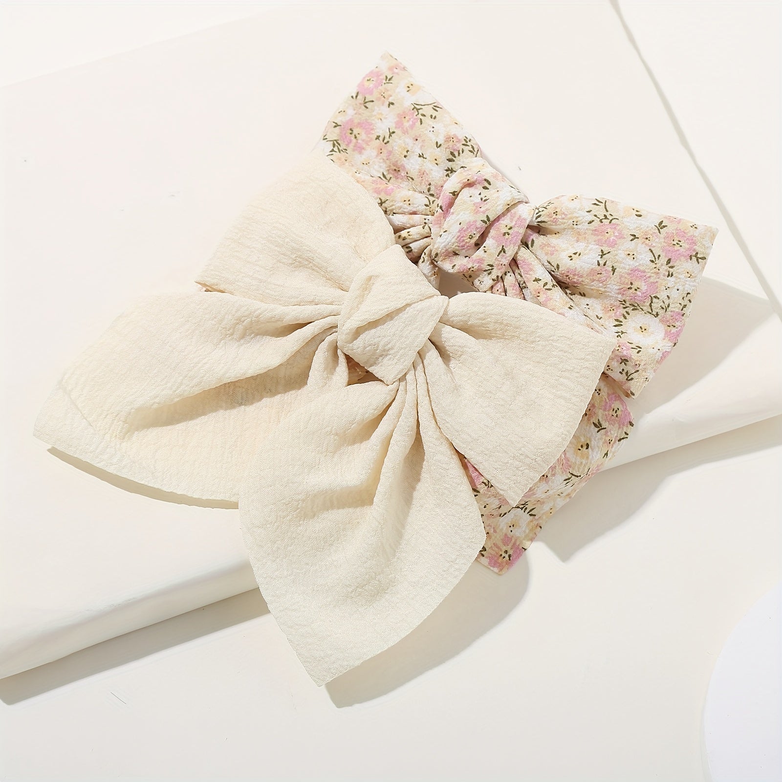 2PCS Romantic Bowknot Hair Clip Floral Barrette Hair Accessories
