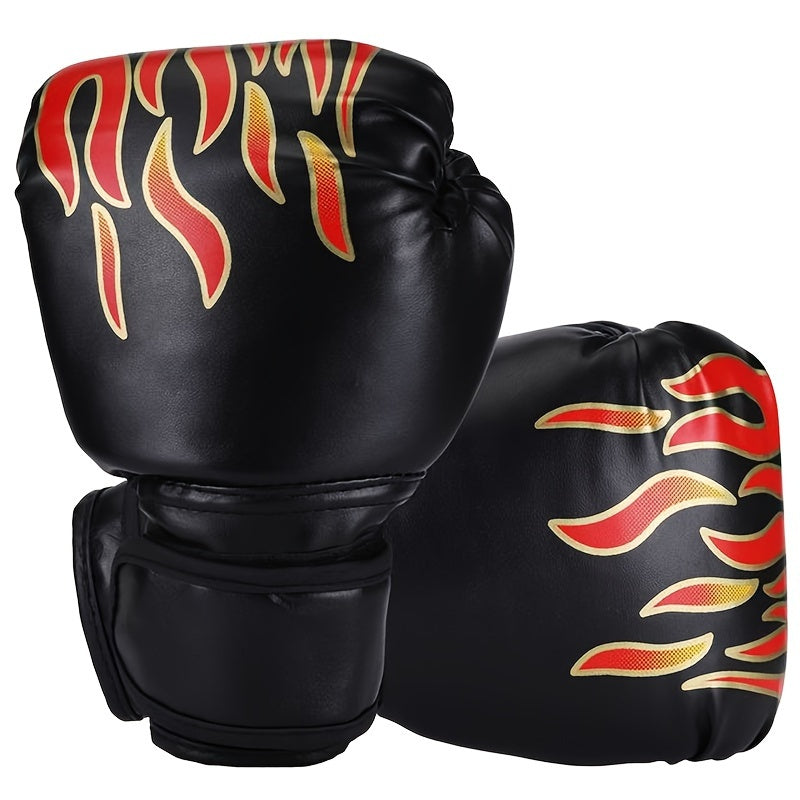 1pc Flame Pattern Boxing Sanda Gloves