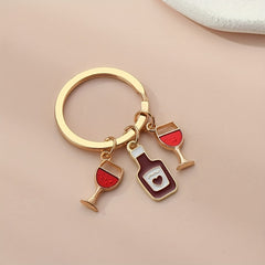 Cartoon Beer Keychain Creative Key Ring Purse Bag Backpack Car Charm