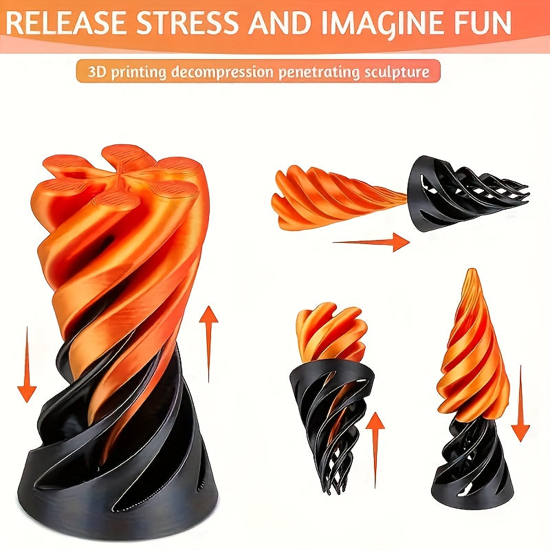 3D Printed Spiral Tree & Carrot Relax Toy Plastic Fish Tank Decor