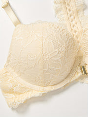 Lace Plunge Push Up Bra Front Buckle Women's Lingerie